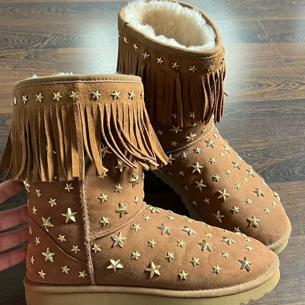 UGG by Jimmy Choo Starlit Chestnut Boots ~ RARE Limited Edition! Size 9